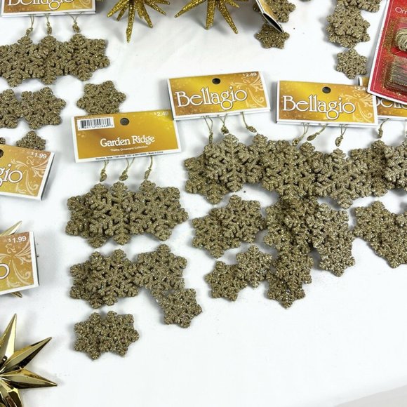 Garden Ridge Bellagio Ornament lot of 23 Gold Glitter Christmas Tree - Picture 3 of 7